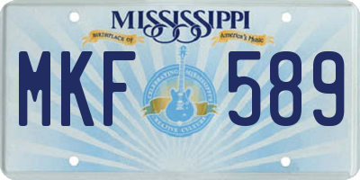 MS license plate MKF589