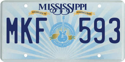 MS license plate MKF593