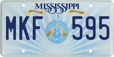 MS license plate MKF595