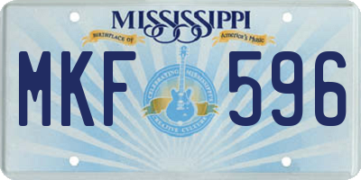 MS license plate MKF596
