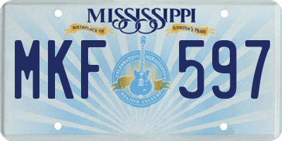 MS license plate MKF597