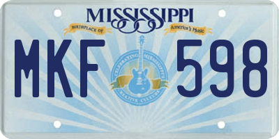 MS license plate MKF598