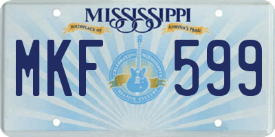 MS license plate MKF599