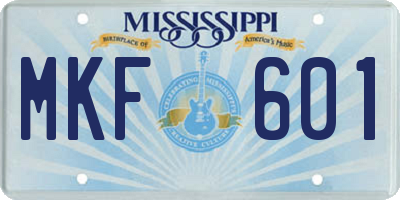 MS license plate MKF601