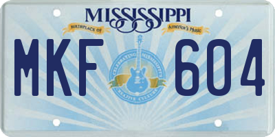 MS license plate MKF604