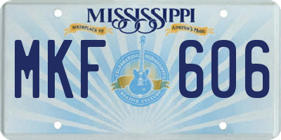 MS license plate MKF606