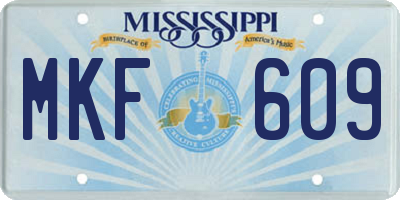 MS license plate MKF609