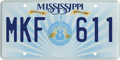 MS license plate MKF611