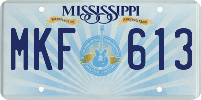 MS license plate MKF613