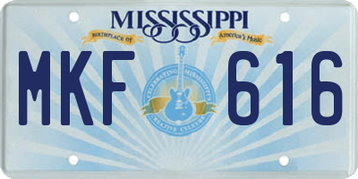 MS license plate MKF616