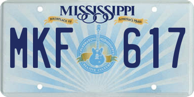 MS license plate MKF617