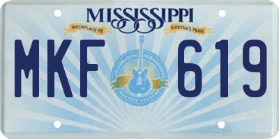 MS license plate MKF619