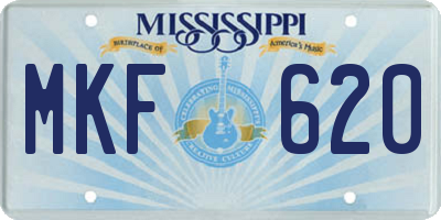 MS license plate MKF620