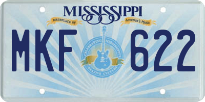 MS license plate MKF622