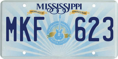 MS license plate MKF623