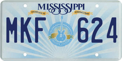 MS license plate MKF624