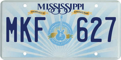 MS license plate MKF627