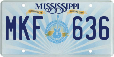MS license plate MKF636