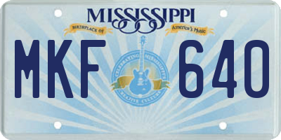 MS license plate MKF640
