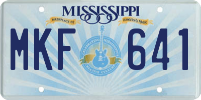 MS license plate MKF641