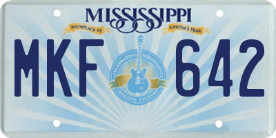MS license plate MKF642