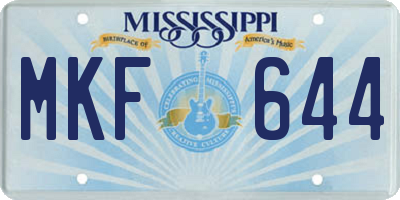 MS license plate MKF644