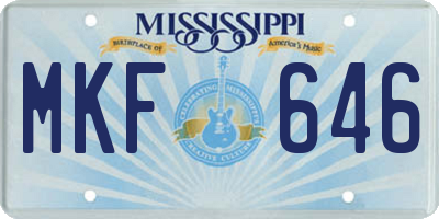 MS license plate MKF646