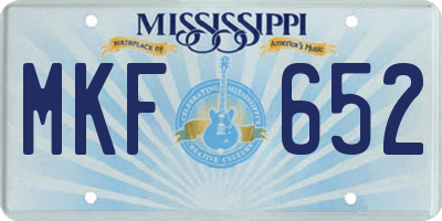 MS license plate MKF652