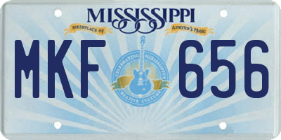 MS license plate MKF656