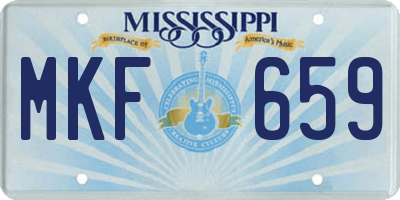 MS license plate MKF659
