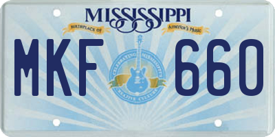 MS license plate MKF660