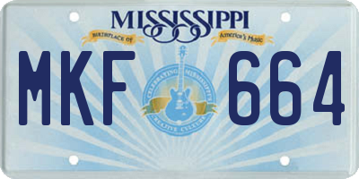 MS license plate MKF664