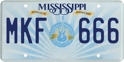 MS license plate MKF666