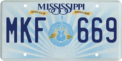 MS license plate MKF669