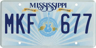 MS license plate MKF677