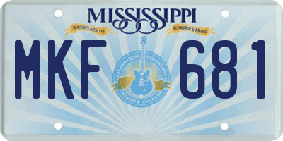 MS license plate MKF681