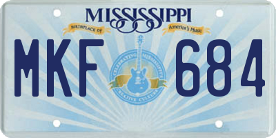 MS license plate MKF684
