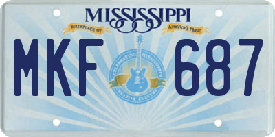 MS license plate MKF687