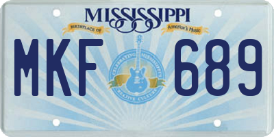 MS license plate MKF689