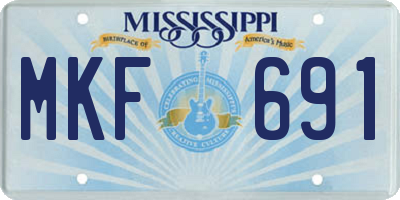 MS license plate MKF691
