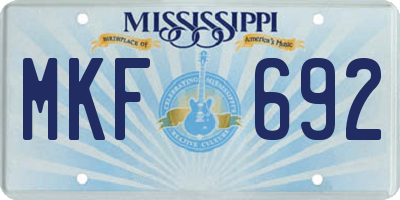 MS license plate MKF692