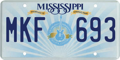 MS license plate MKF693