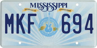 MS license plate MKF694