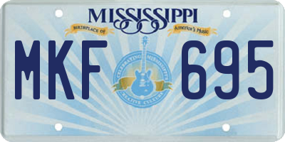MS license plate MKF695