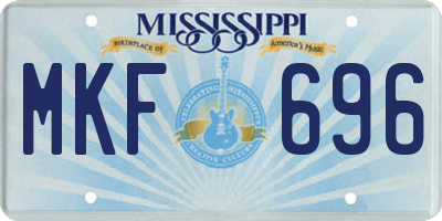 MS license plate MKF696