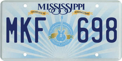 MS license plate MKF698