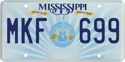 MS license plate MKF699