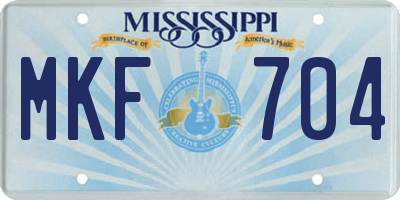 MS license plate MKF704