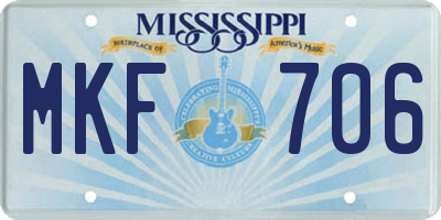 MS license plate MKF706