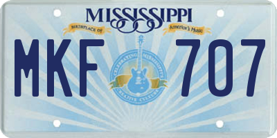 MS license plate MKF707